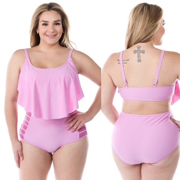 Plus Pink Swimsuit - Picture 1 of 6